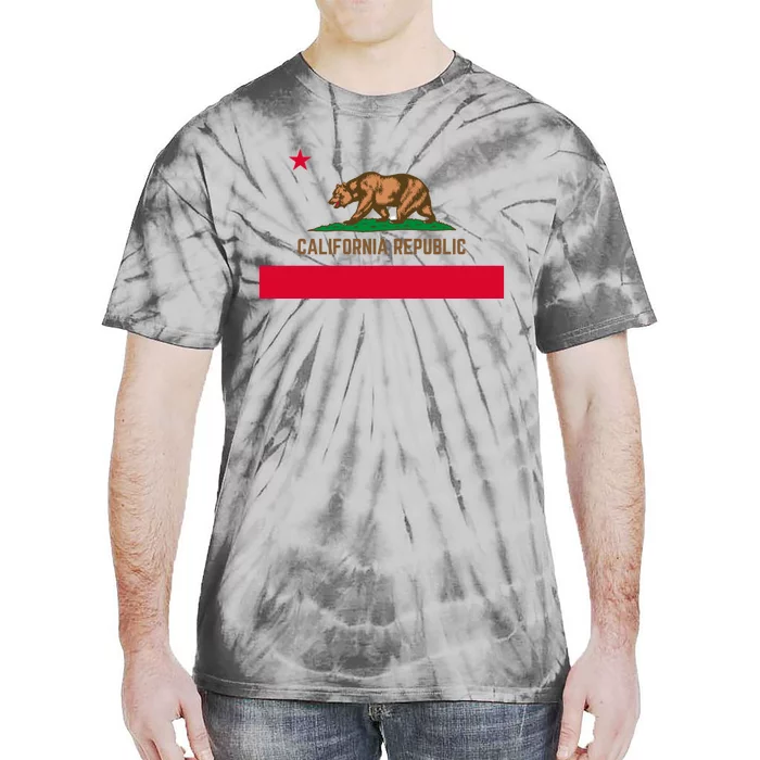 Bear Flag. California Republic State Flag Of California Tie-Dye T-Shirt