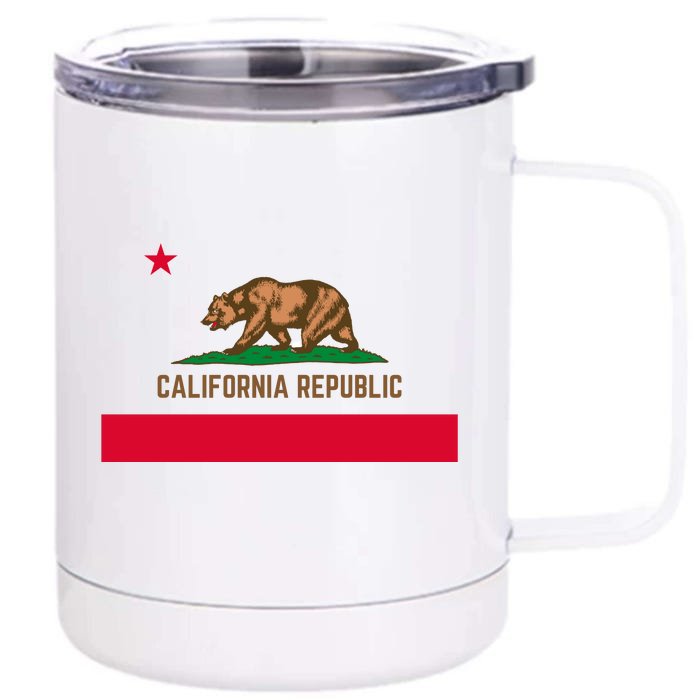 Bear Flag. California Republic State Flag Of California Front & Back 12oz Stainless Steel Tumbler Cup