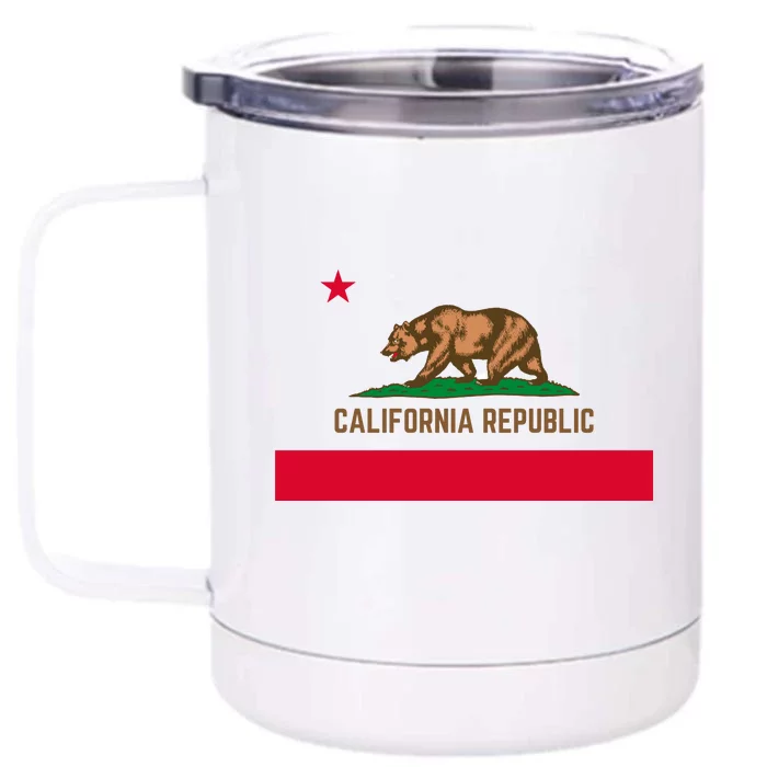 Bear Flag. California Republic State Flag Of California Front & Back 12oz Stainless Steel Tumbler Cup