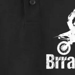 Brraaap Funny Dirt Bike Motocross, For Riders Dry Zone Grid Performance Polo