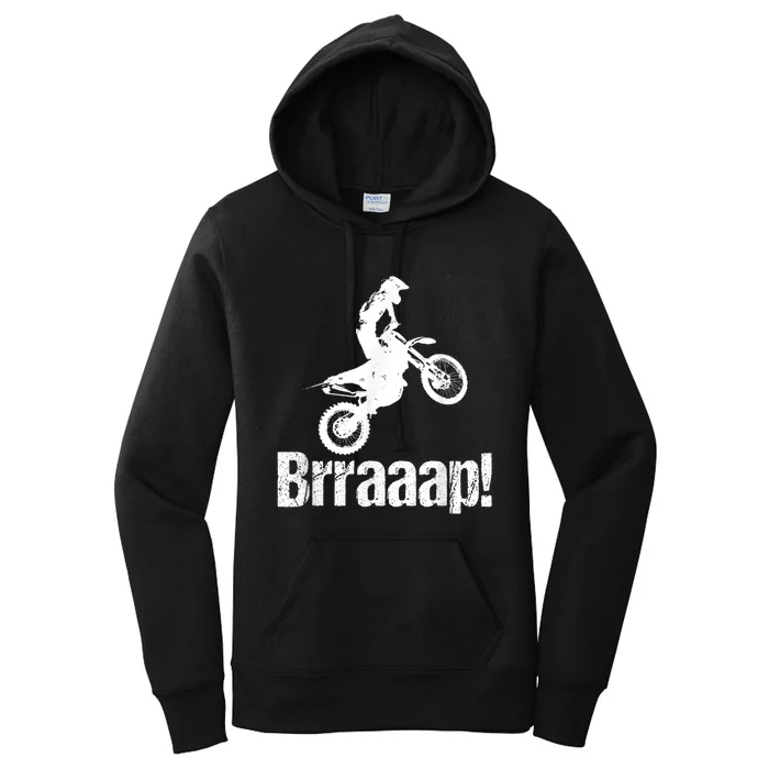 Brraaap Funny Dirt Bike Motocross, For Riders Women's Pullover Hoodie