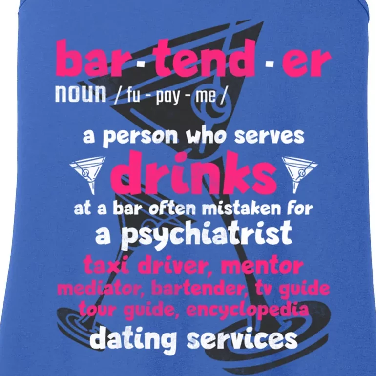 Bartender Funny Definition Gift Ladies Essential Tank