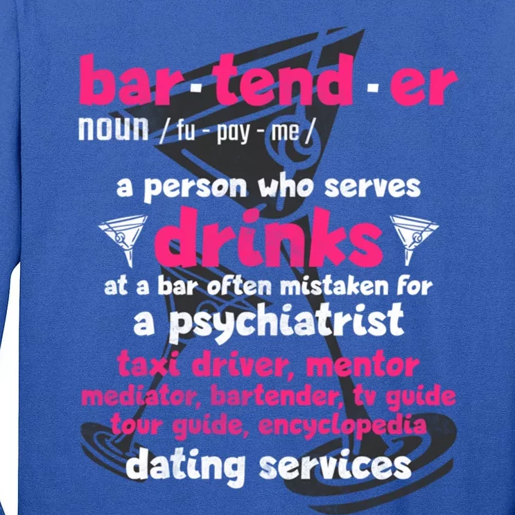 Bartender Funny Definition Gift Tall Long Sleeve T-Shirt