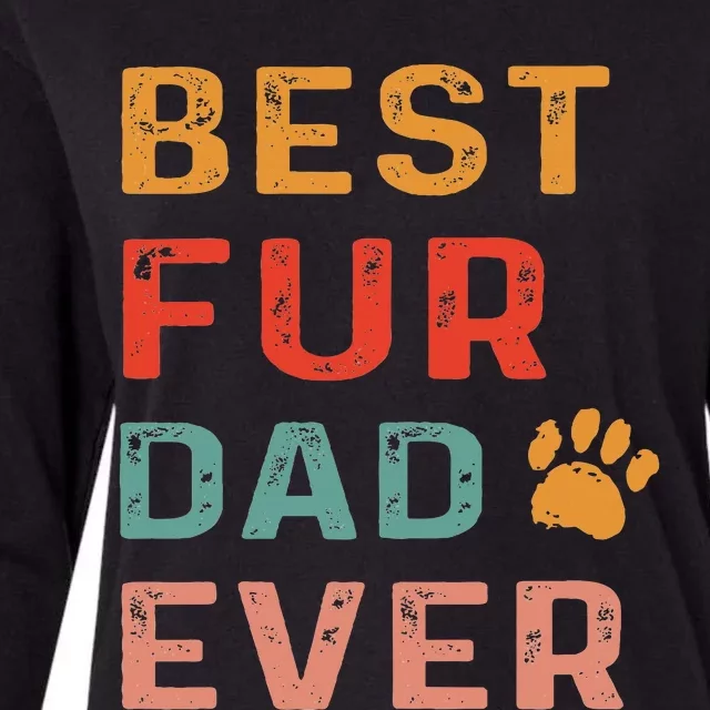 Best Fur Dad Ever Funny Sayings Fathers Day Dog Lovers Womens Cotton Relaxed Long Sleeve T-Shirt