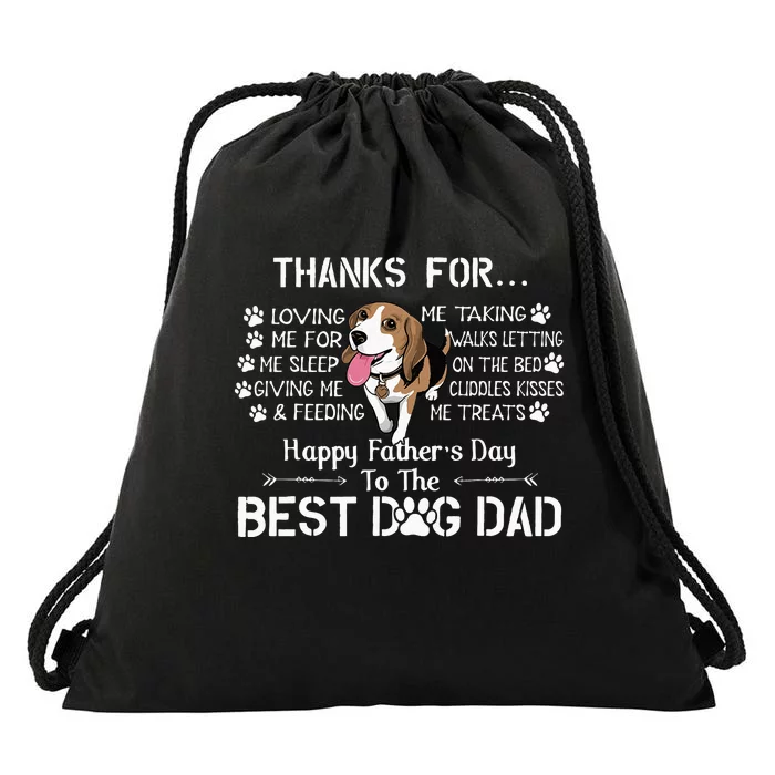 Beagle Fathers Day Funny Beagle Lover For Beagle Dad Drawstring Bag