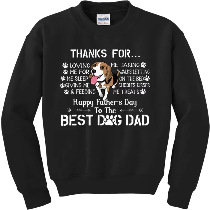 Beagle Fathers Day Funny Beagle Lover For Beagle Dad Kids Sweatshirt