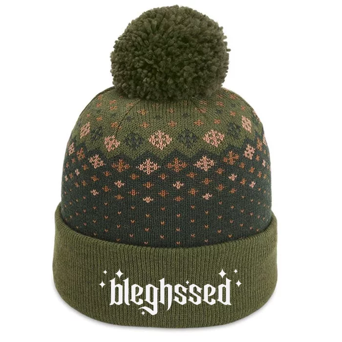 Bleghssed Funny Death Metal Deathcore Blegh The Baniff Cuffed Pom Beanie