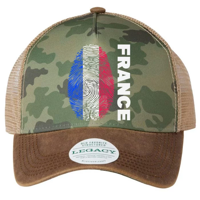 Biometry Fingerprint DNA Flag France Legacy Tie Dye Trucker Hat