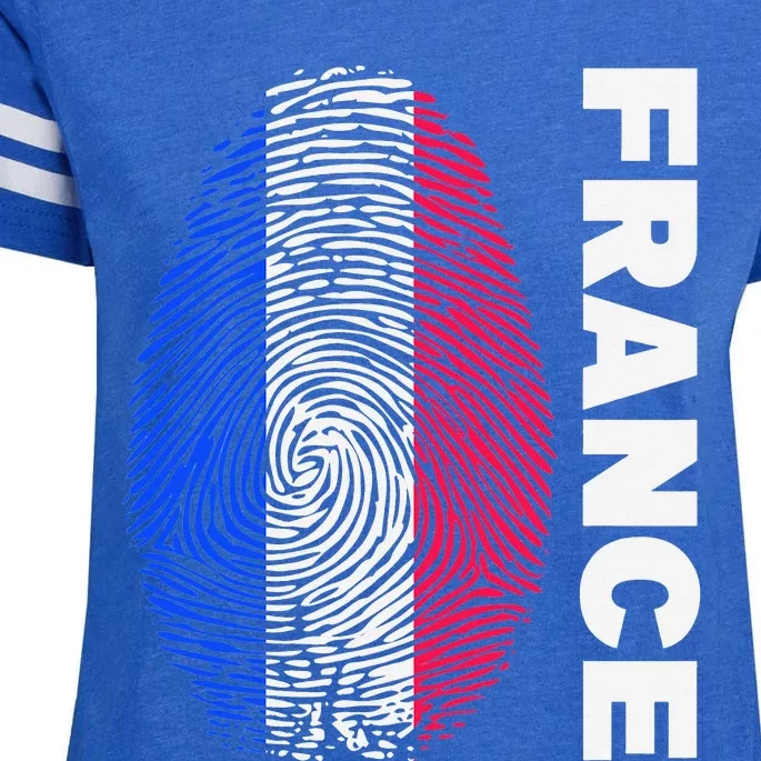 Biometry Fingerprint DNA Flag France Enza Ladies Jersey Football T-Shirt