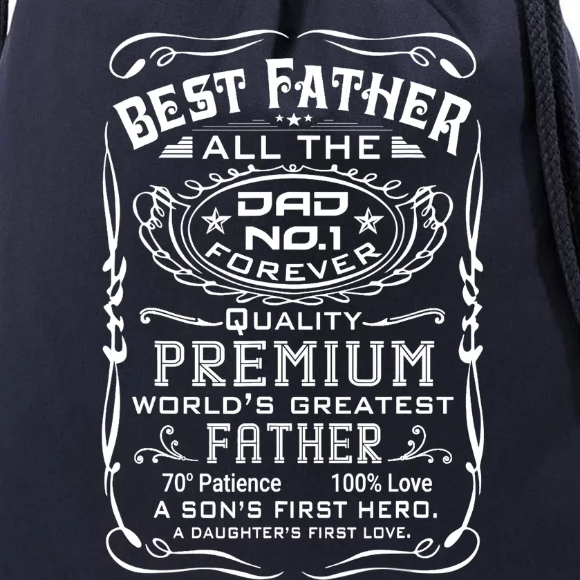 Best Father Dad World's Greatest No.1 Father's Day Drawstring Bag