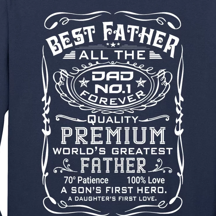 Best Father Dad World's Greatest No.1 Father's Day Tall Long Sleeve T-Shirt