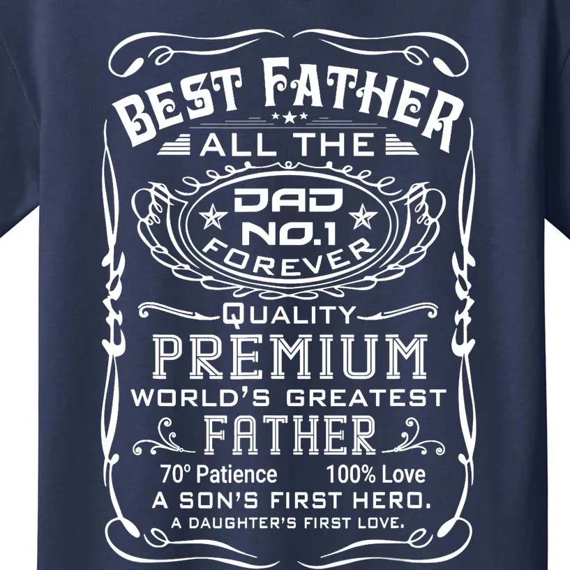 Best Father Dad World's Greatest No.1 Father's Day Kids T-Shirt