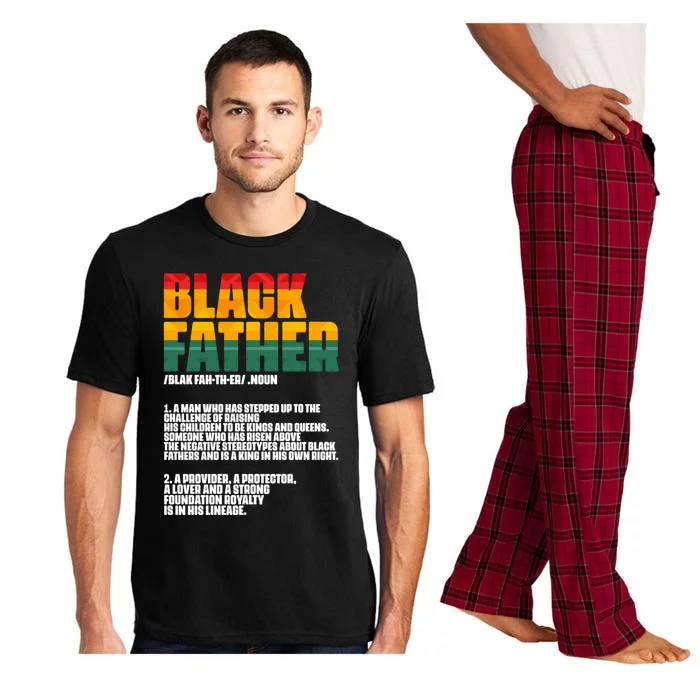 Black Father Definition Father's Day African American Dad Gift Pajama Set