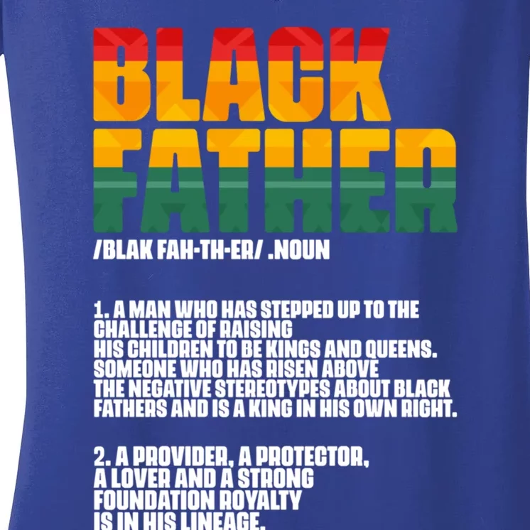 Black Father Definition Father's Day African American Dad Gift Women's V-Neck T-Shirt