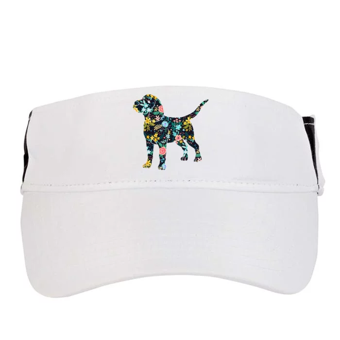 Beagle Floral Dog Silhouette Graphic Adult Drive Performance Visor