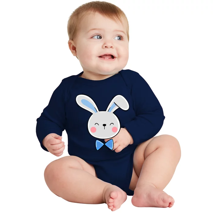 Bunny Face Dad Daddy Papa Easter Bunny Gift Baby Long Sleeve Bodysuit