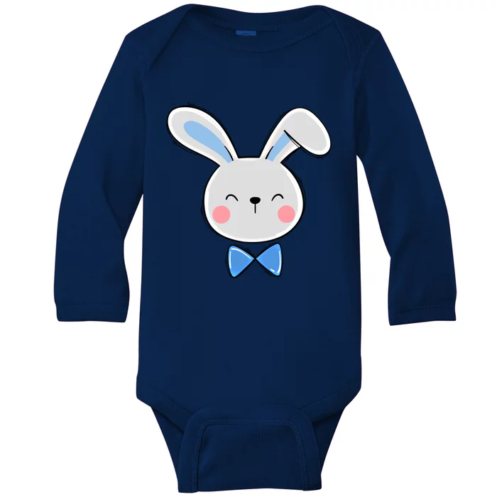 Bunny Face Dad Daddy Papa Easter Bunny Gift Baby Long Sleeve Bodysuit