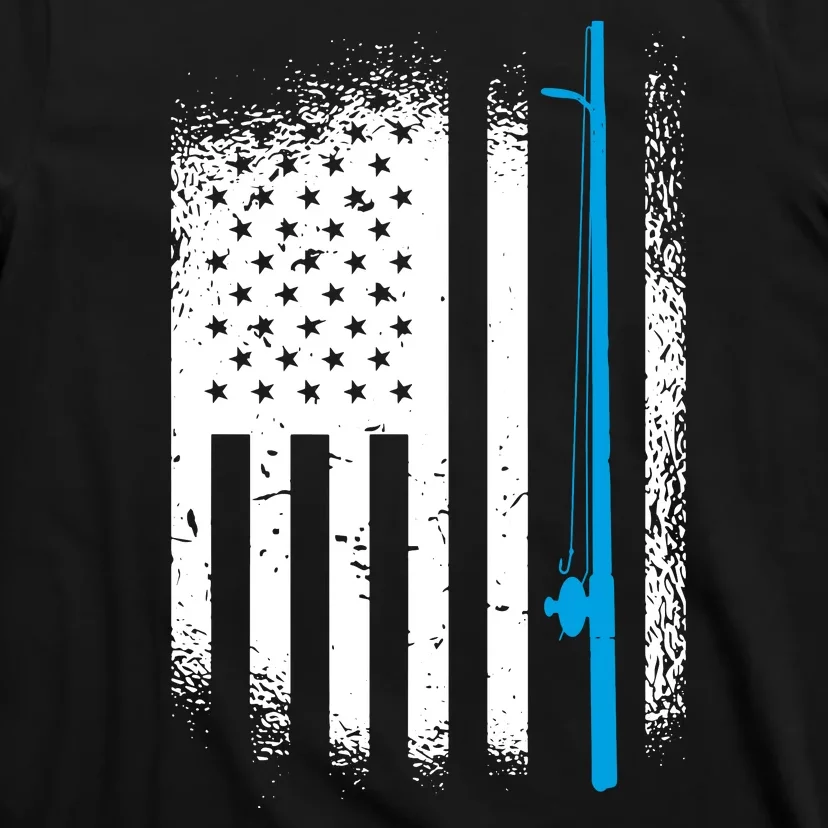 Bass Fishing Distressed American Flag Patriotic Fisherman T-Shirt