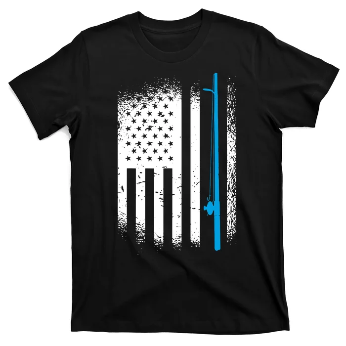 Bass Fishing Distressed American Flag Patriotic Fisherman T-Shirt