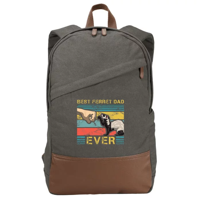 Best Ferret Dad Ever Fathers Day Animal Fatherhood Cotton Canvas Backpack