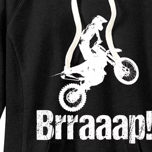 Brraaap Funny Dirt Bike Motocross For Riders Women's Fleece Hoodie