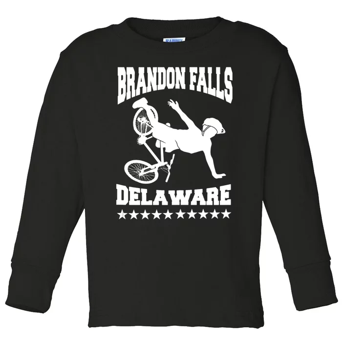 Brandon Falls Delaware Joe Biden Bike Ride Toddler Long Sleeve Shirt