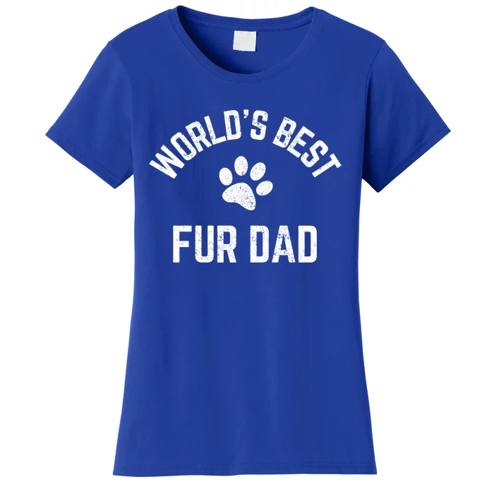 Best Fur Dad Ever Vintage Retro Dog And Cat Daddy Great Gift Women's T-Shirt