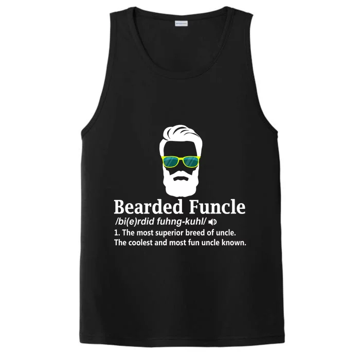 Bearded Funcle Definition Funny Uncle Vintage Style Performance Tank