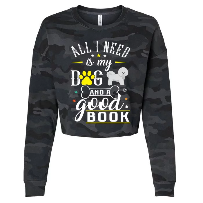 Bichon Frise Dog Gift Funny Saying Drawing Books Reading Gift Cropped Pullover Crew