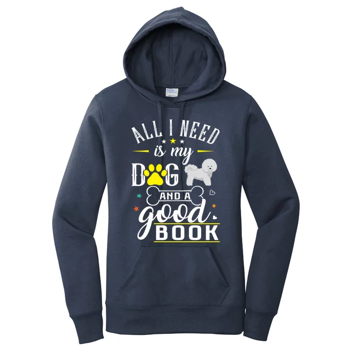 Bichon Frise Dog Gift Funny Saying Drawing Books Reading Gift Women's Pullover Hoodie