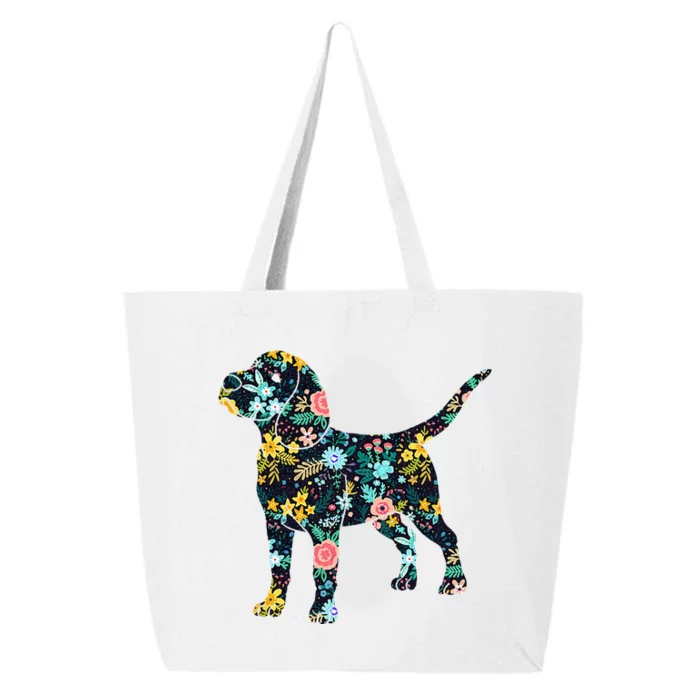 Beagle Floral Dog Silhouette Graphic 25L Jumbo Tote