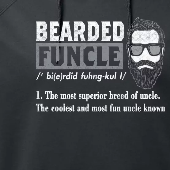 Bearded Funcle Definition Performance Fleece Hoodie