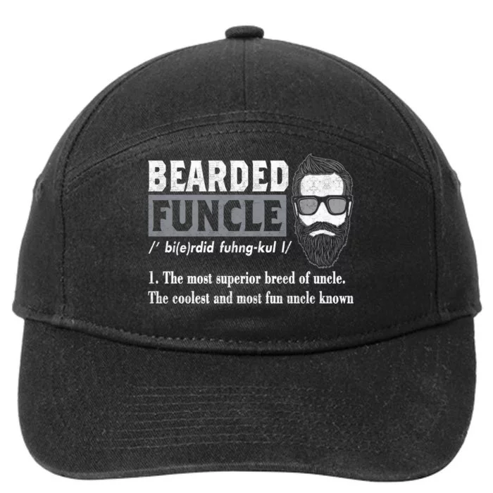 Bearded Funcle Definition 7-Panel Snapback Hat