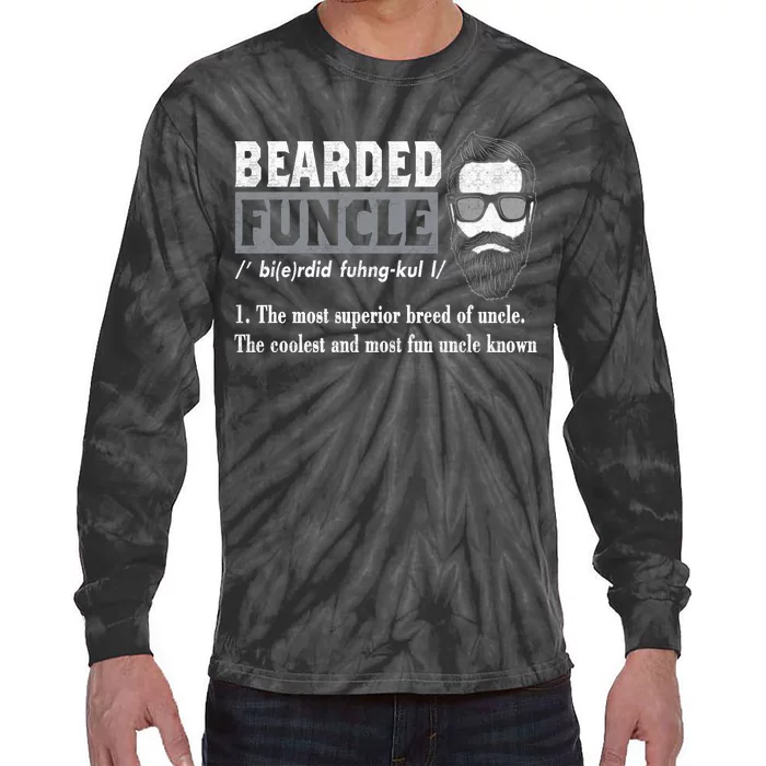 Bearded Funcle Definition Tie-Dye Long Sleeve Shirt