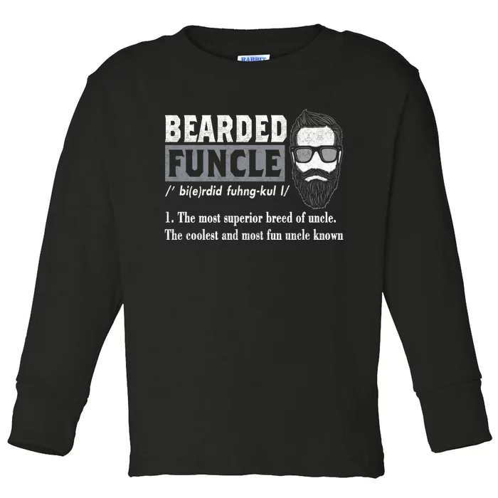 Bearded Funcle Definition Toddler Long Sleeve Shirt