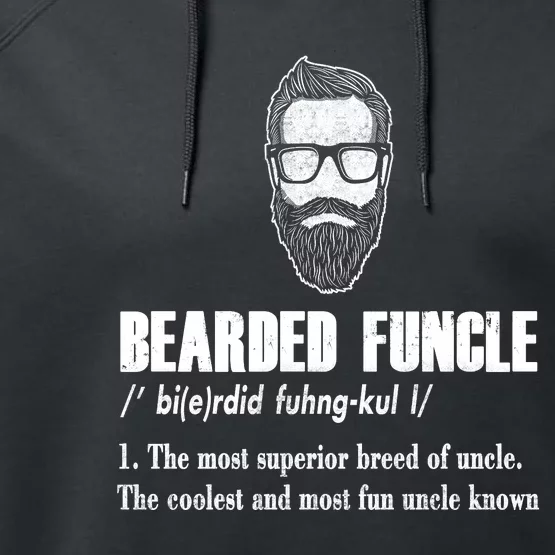 Bearded Funcle Definition Performance Fleece Hoodie