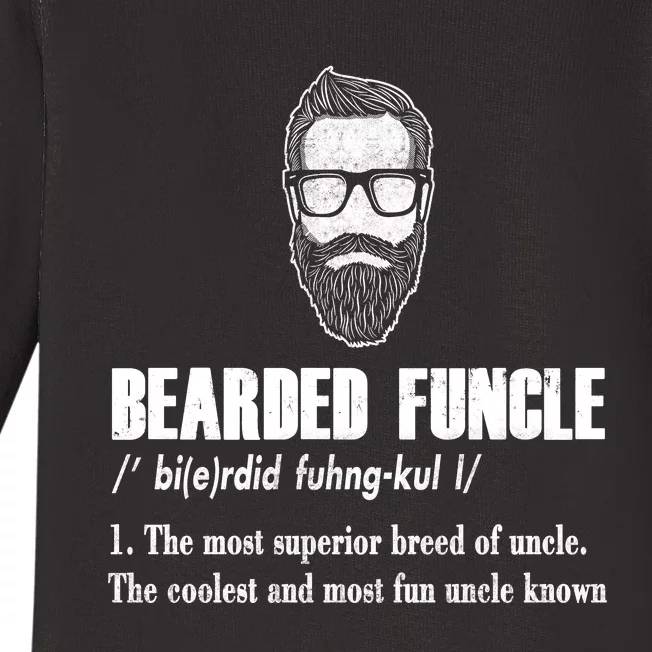 Bearded Funcle Definition Baby Long Sleeve Bodysuit