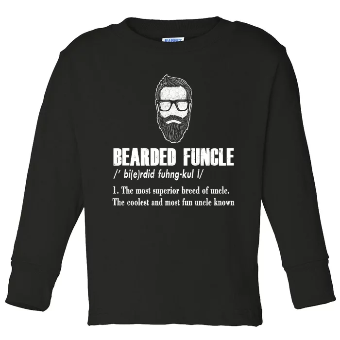 Bearded Funcle Definition Toddler Long Sleeve Shirt