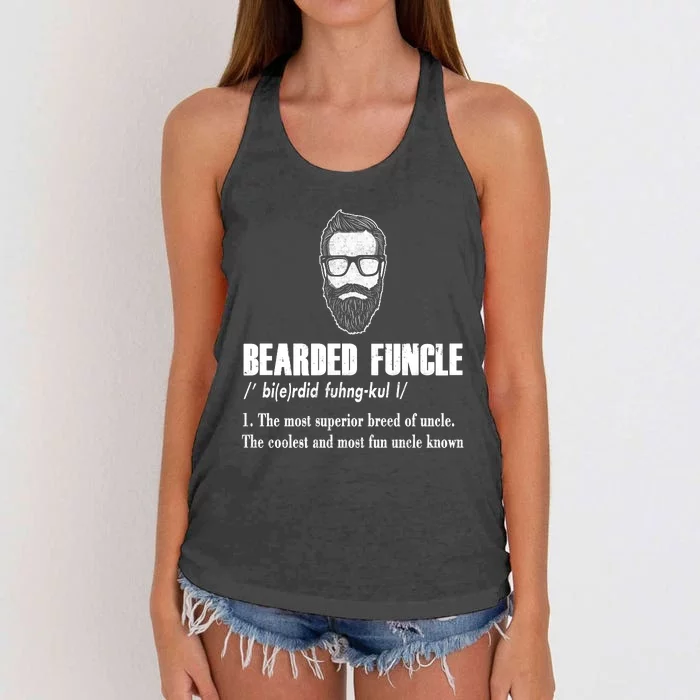 Bearded Funcle Definition Women's Knotted Racerback Tank