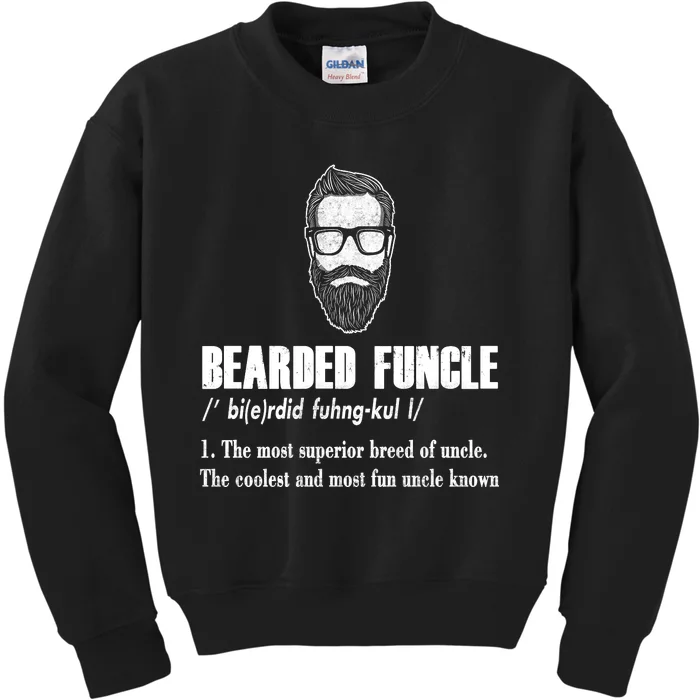 Bearded Funcle Definition Kids Sweatshirt