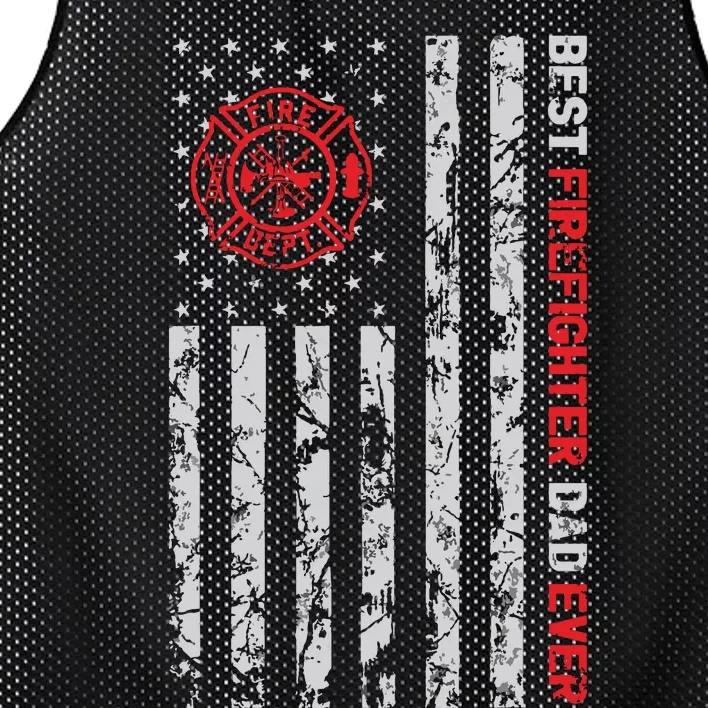 Best Firefighter Dad Ever American Flag Fireman Father Day Mesh Reversible Basketball Jersey Tank