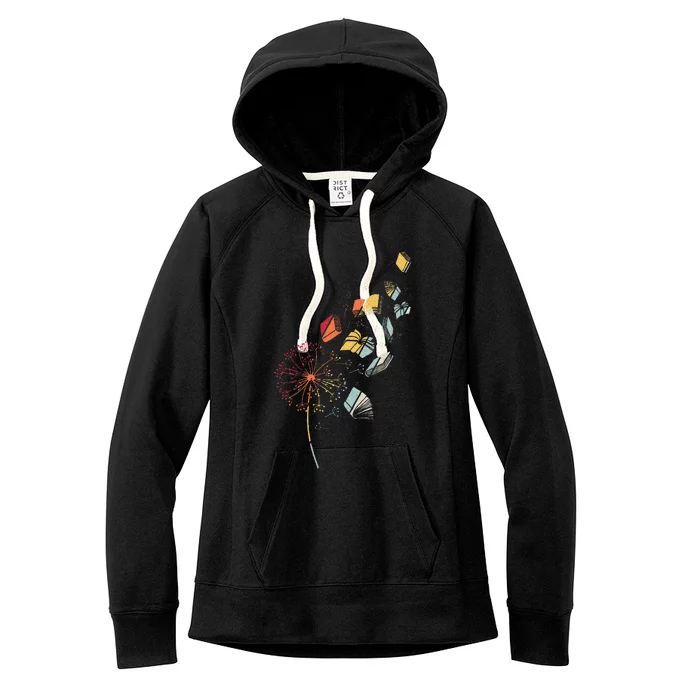 Book Flower Dandelion Women's Fleece Hoodie