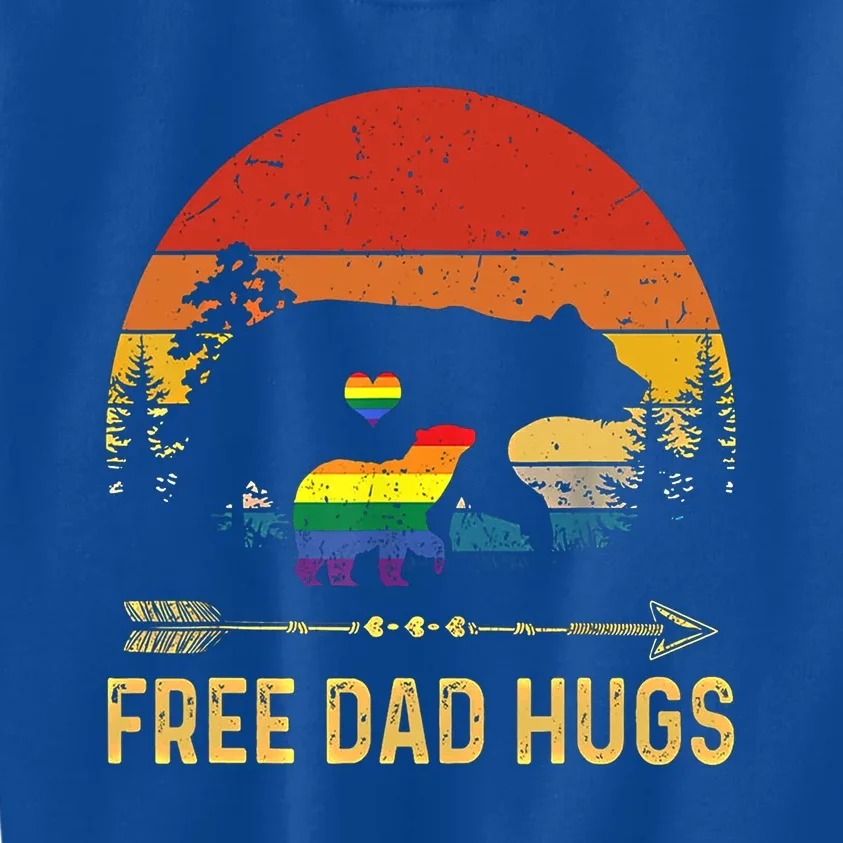 Bear Free Dad Hugs Fathers Day Lgbtq Pride Gift Kids Sweatshirt