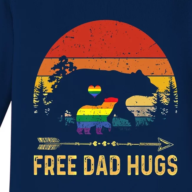 Bear Free Dad Hugs Fathers Day Lgbtq Pride Gift Baby Long Sleeve Bodysuit