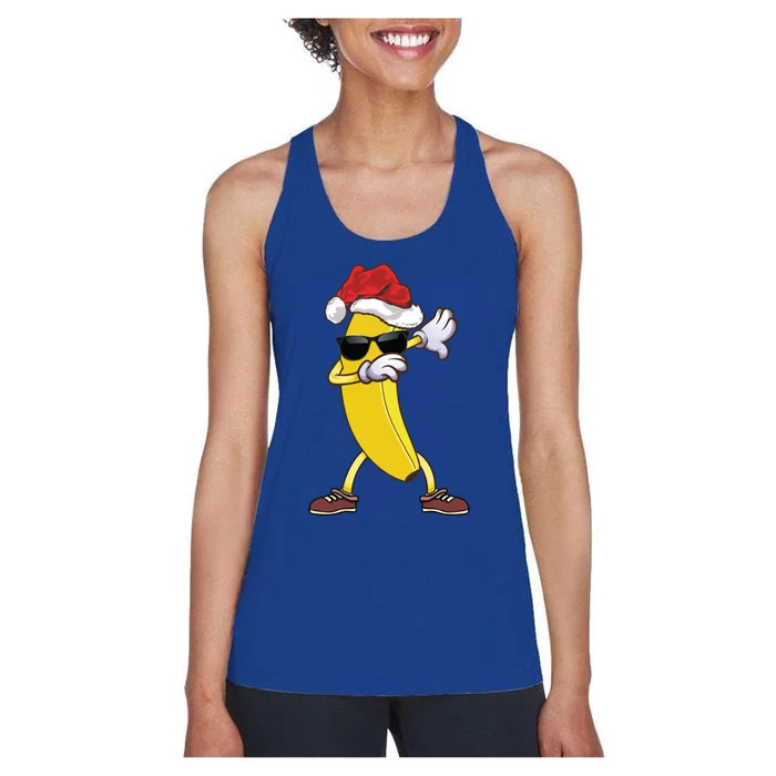 Banana Fruit Dab Gift Santa Banana Dabbing Christmas Gift Women's Racerback Tank