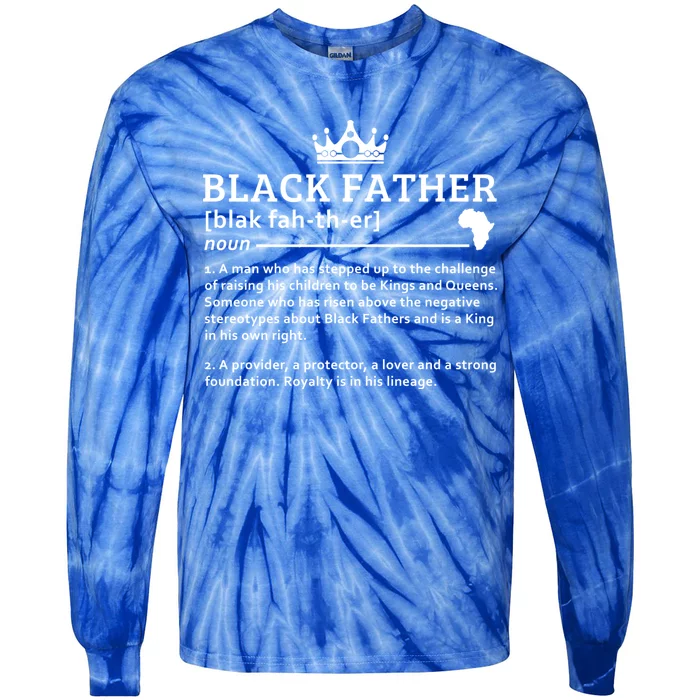 Black Father Definition African American Dad Gift Tie-Dye Long Sleeve Shirt