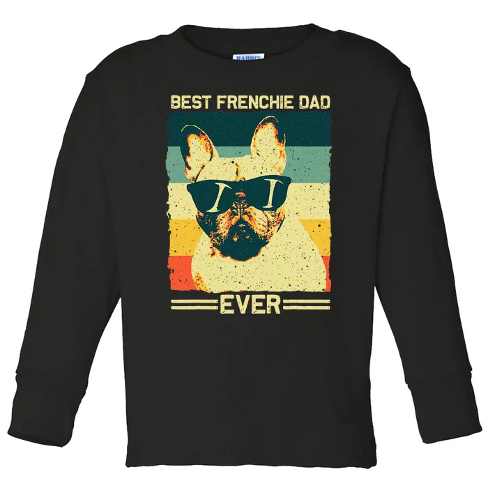 Best Frenchie Dad Design Father French Bulldog Lovers Toddler Long Sleeve Shirt