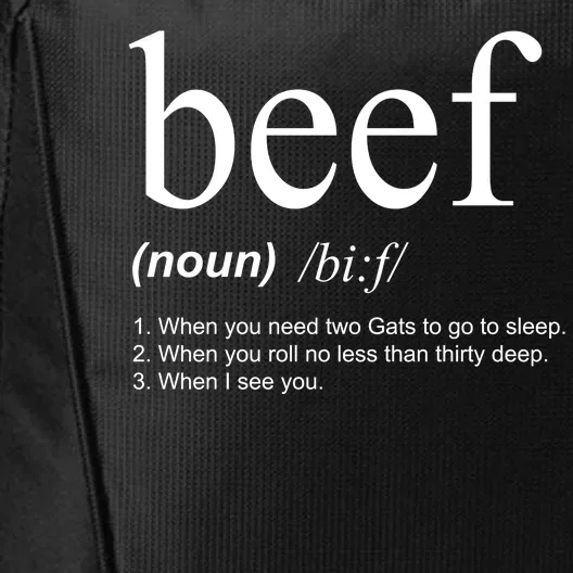 Beef Funny Definition City Backpack