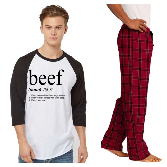 Beef Funny Definition Raglan Sleeve Pajama Set