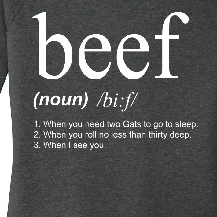 Beef Funny Definition Women's Perfect Tri Tunic Long Sleeve Shirt